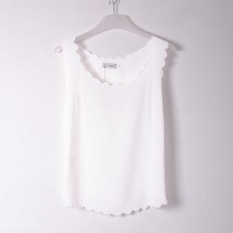 ZUNCLE Women's sleeveless Europe Chiffon Vest Straps Loose(White)