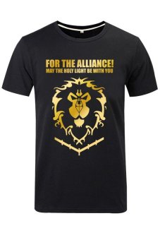 Cosplay Men's Warcraft Slogan T-Shirt (Black)