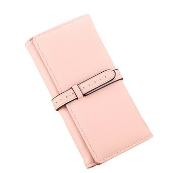 Fashion Solid Draw Tape Womens Clutch Wallets Famous Brand Wallet Long Design Korean Style Ladies Credit Card Holder Money Bag - intl