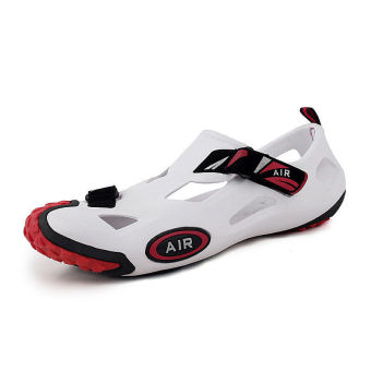 Men's Sports Sandals Slippers Fisherman Anti-slip Soft Shoes White&Red