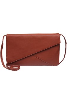 Marlow Jean Tas Sling Bag Handbag Vintage Geometri Wanita Leather - Coklat