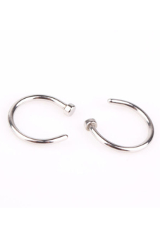 Jetting Buy 2 Buah Stainless Steel Ring Cincin Anting-Anting Hidung Buka Kancing Perak