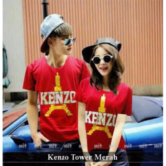 Supplier Baju Couple - Kaos Couple Online - Kaos Couple Kenzo Tower Merah