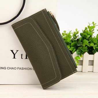 Victory Woman Han edition Wallet Long Zipper multi-function Mobile wallet(Army Green ) - intl