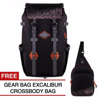 Gear Bag Excalibur Mountaineering Backpack + FREE Excalibur Crossbody Bag Black