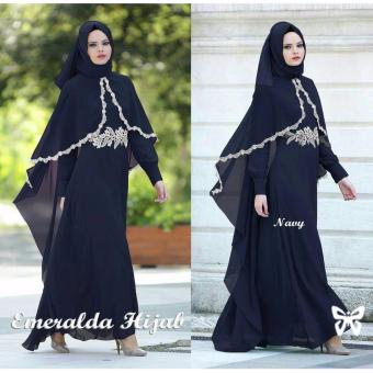 Hasanah Fashion Emeraldah Gamis Syar'i - Navy