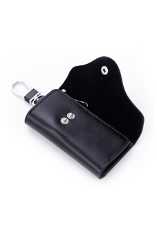 Cocotina Vintage kulit imitasi aksesoris pria dompet pemegang gantungan kunci mobil 6 cincin kantong tas dompet - hitam - International