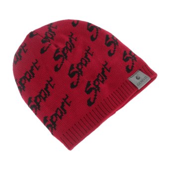 GEMVIE Fashion Unisex Autumn Winter Soft Warm Wool Knit Thick Ski Beanies Hip-Hop Hats Knitted Caps (Red) - intl