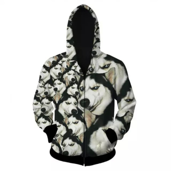 ZUNCLE Hip-hop Husky hooded men Hoodies coat(white)