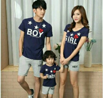 legiONshop-Kaos keluarga/T-shirt Family (Ayah+Bunda+Anak)-BOY GIRL BABY-navy