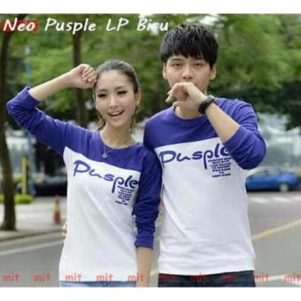 Jakarta Couple - Kaos Couple Pusple Biru Kombinasi Putih