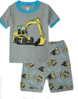 'Kisnow 1-10 Years Old Boys'' 85-135cm Body Height Cotton Short Pant + T-shirts(Color:as Main Pic) - intl'