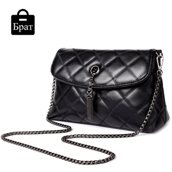 famous brand 2016 Diamond Lattice Women Messenger Bags Luxury tassel leather handbags zipper small bags female over the shoulder - intl
