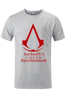 Cosplay Men's Assassin's Creed Brotherhood Logo T-Shirt (Grey)