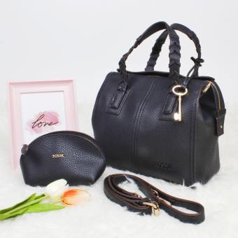 Mazuya FSL Tas Import Women Woman Wanita Pesta Leather Hand Bag - Hitam