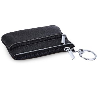 Solid Color Leather Zipper Horizontal Coin Purse - intl