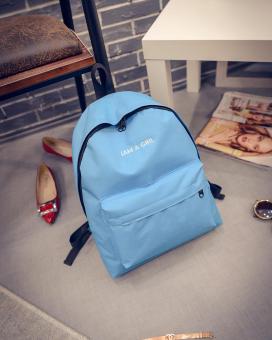 Orange jam with the school students bag Korea East Gate College wind shoulder bag female canvas backpack-Blue