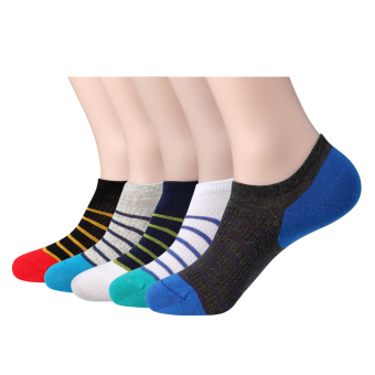 Habiter Men's Cotton No Show Socks,Low Cut Ankle Socks For Men Set of 5(Multicoloured)