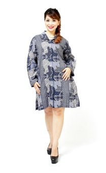 Oktovina-HouseOfBatik Dress Batik Katun - Batik Activity SDG-1 - Biru