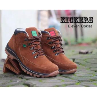 Sepatu Kickers Boots Safety Eleven Brown