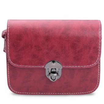 S&L Retro PU Leather and Hasp Design Women's Crossbody Bag (Color:Red) - intl