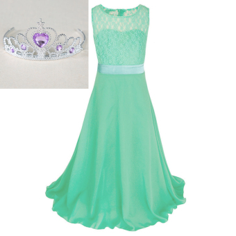 Lace Flower Girl Dress Children Wedding Dresses Kids Formal Pageant Evening Gown -Light Green