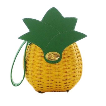 BRIGGS New Cute Fruit Pineapple Package Pure Hand Beach Bag H-0921 (Yellow)