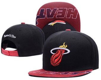 Fashion Men's Basketball Sports Hats Women's Snapback Caps Miami Heat NBA Summer Sports Bboy Unisex Boys Beat-Boy Black - intl