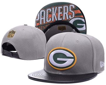 NFL Men's Sports Caps Green Bay Packers Fashion Women's Snapback Hats Girls Sports Unisex New Style Adjustable Cotton Grey - intl