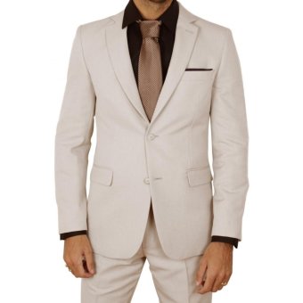 Gallery Fashion - Jas pria satu stell ( jas + celana ) warna putih tulang slim fit model terbaru - 77