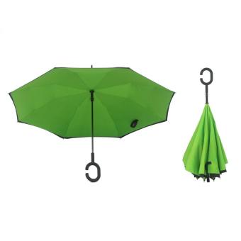 Best CT Unique Inside-Out Umbrella With C-Hook Handle- Light Green
