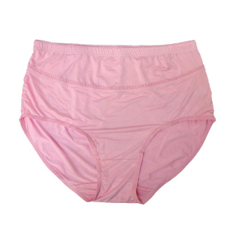 Eelic 9969 Celana Dalam Wanita, Warna Merah Muda, Big Size, Desain Simple Deng Motif Pita Timbul