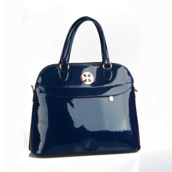 360DSC Women Love Elegant Fashion Muse Patent Leather Stereotypes Handbag Ladies Dome Shoulder Bag (Blue)- INTL