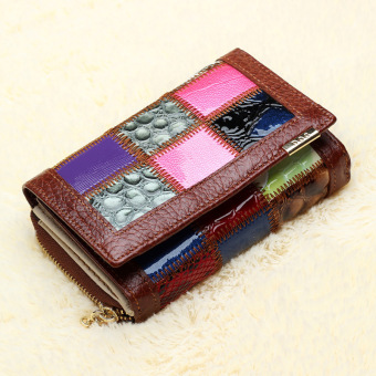 Dompet wanita kulit asli beraneka warna desain merek - International