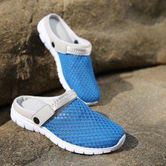 Unisex Summer Breathable and Durable Mesh Shoes Outdoor Beach Aqua Walking Anti-Slip Slippers Men's Breathable Summer Mesh Sneakers Leisure Closed Toe Slippers - intl
