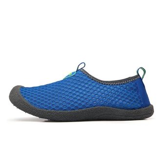 Mens Net Surface Sandals Summer Breathable Shoes Casual Mens Air Mesh Sandals Summer Loafers Driving Shoes Non-slip Man Loafers Man Fashion Slip Ons(blue) - intl