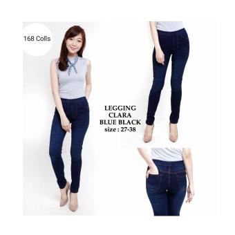 168 Collection Celana Jegging Jumbo Clara Jeans Pant-Biru Tua
