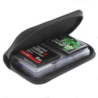 2015 New Potable Nylon SD SDHC MMC CF Micro SD Memory Card Storage Carrying Pouch Zipper Bag Case Holder Wallet 22 cards slot - intl