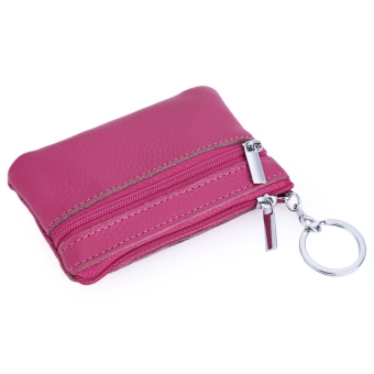 SH Solid Color Leather Zipper Horizontal Coin Purse - intl