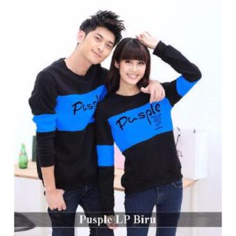 Distributor Baju Online - Kemeja Couple Murah - Baju Couple Pusple LP Biru