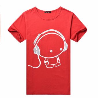 Jiayiqi Men Short Sleeve T-shirt Comfort Soft Cotton T-shirts Casual Tops - Red - intl
