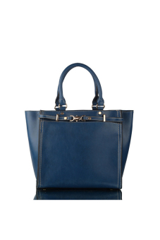 Women Famous Brands Tote Soft Pu Leather Casual Handbags(Blue) - intl
