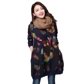 Women Long Tops Loose Plus T-shirt Lady Short Dress Autumn Winter Clothing Fashion - Intl