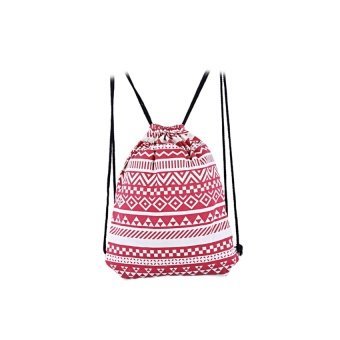 SH Ethnic Striped Geometric Print Rope Canvas Backpack for WomenRed - intl
