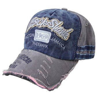 Vintage Baseball Cap Snapback Adjustable Sun Hat Visor Letter Embroidered Trucker Hat Headwear for Outdoor Sports Golf Camping Travelling, Grey Letters - intl