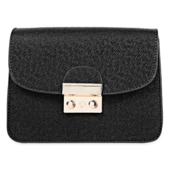 S&L Guapabien Fashion Women Cross-grain Diagonal Packet Shoulder Messenger Handbag Bag (Color:Black) - intl