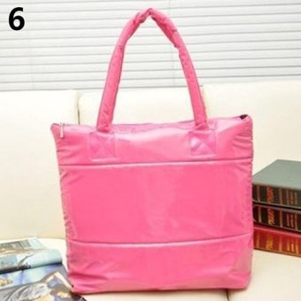 Broadfashion Women Korean Style Space Bale Cotton Tote Casual Shoulder Bag Handbag (Pink) - intl