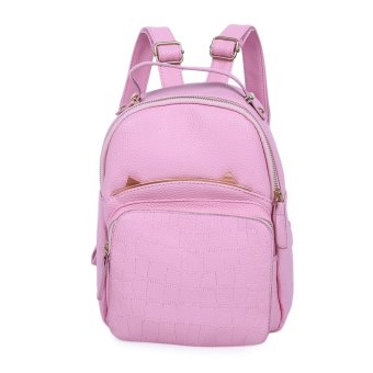 S&L Stylish Stone Pattern Pure Color Shoulder Diagonal Bag for Ladies (Color:Pink) - intl