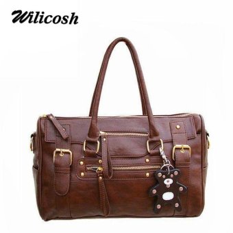 2016 New Design pu leather women handbags vintage belt bear tasselwomens shoulder bag casual women messenger bags tote DB3683 - intl