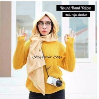 Shoppaholic Shop Sweater Thumb Hand - Mustard